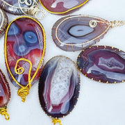 Pink Carnelian Pendant Diy Crystal Agate Necklace