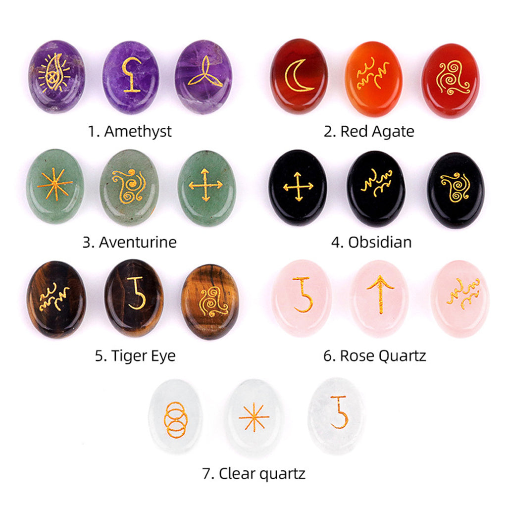 Witches Rune Crystals Natural Crystal Carving Witches Runes – KOMOCRYSTAL