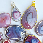 Pink Carnelian Pendant Diy Crystal Agate Necklace