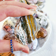Crystal Ocean Jasper Heart Different Patterns Sea Stone Palm