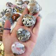 Crystal Ocean Jasper Heart Different Patterns Sea Stone Palm