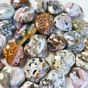 Crystal Ocean Jasper Heart Different Patterns Sea Stone Palm