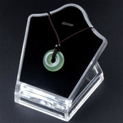 Crystal Carving Peace Buckle Donut Pendant Necklace