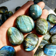 Natural Blue  Purple Flash Labradorite Crystal Palm