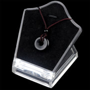 Crystal Carving Peace Buckle Donut Pendant Necklace
