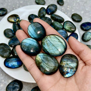 Natural Blue  Purple Flash Labradorite Crystal Palm