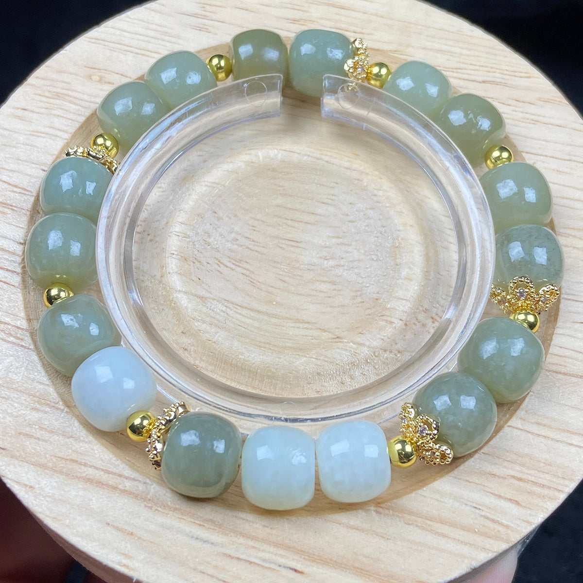 10mm Green Jade Beaded Bracelet Reiki Crystal Healing Energy Jewelry Gemstone