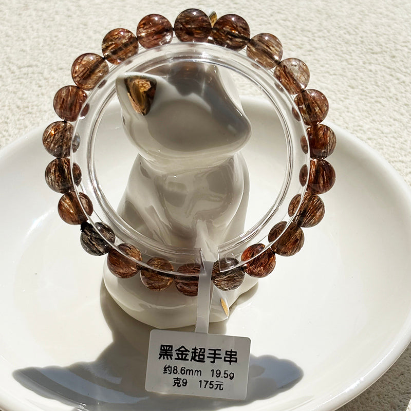 Black Golden Super 7 Bracelet Fine Crystals Bangle