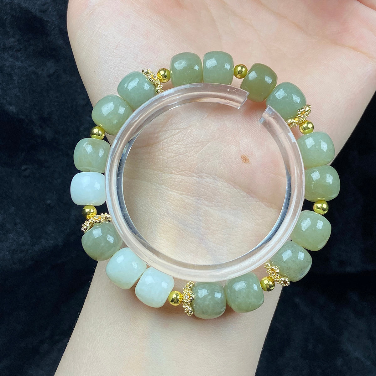 10mm Green Jade Beaded Bracelet Reiki Crystal Healing Energy Jewelry Gemstone