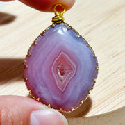 Pink Carnelian Pendant Diy Crystal Agate Necklace