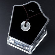 Crystal Carving Peace Buckle Donut Pendant Necklace
