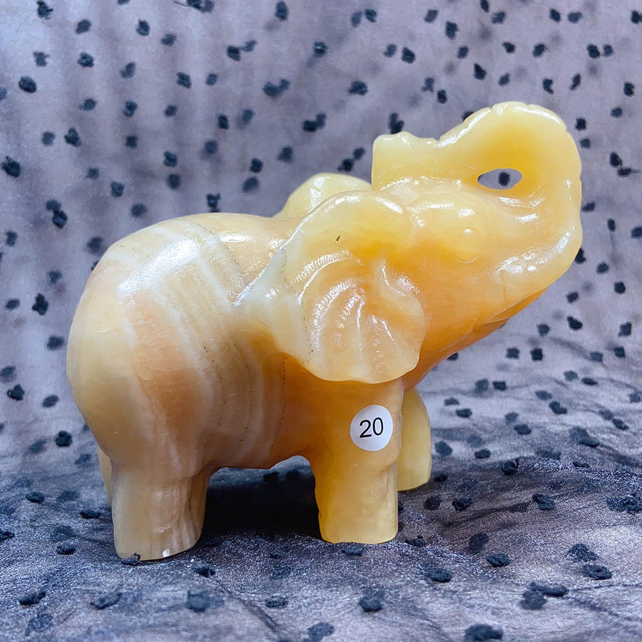 Orange Calcite Crystal  Animal Elephant