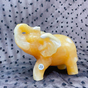 Orange Calcite Crystal  Animal Elephant