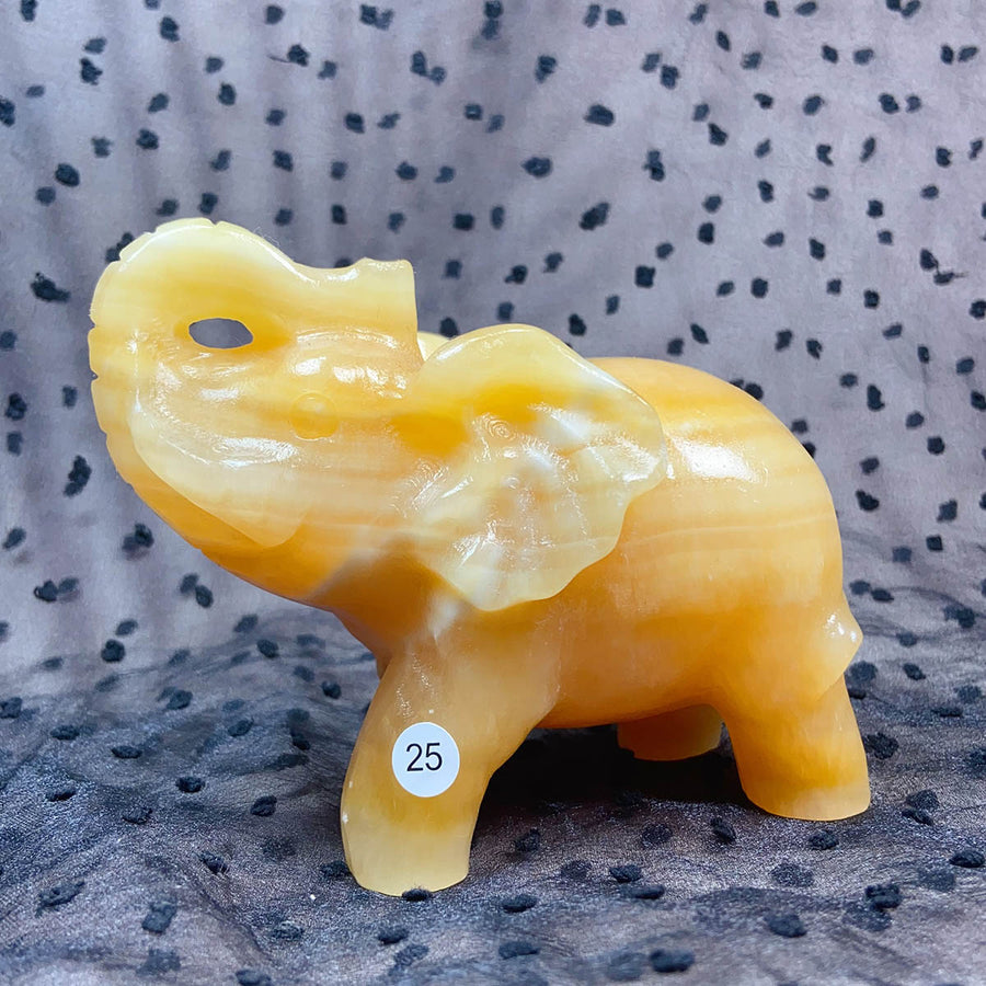 Orange Calcite Crystal  Animal Elephant