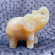 Orange Calcite Crystal  Animal Elephant
