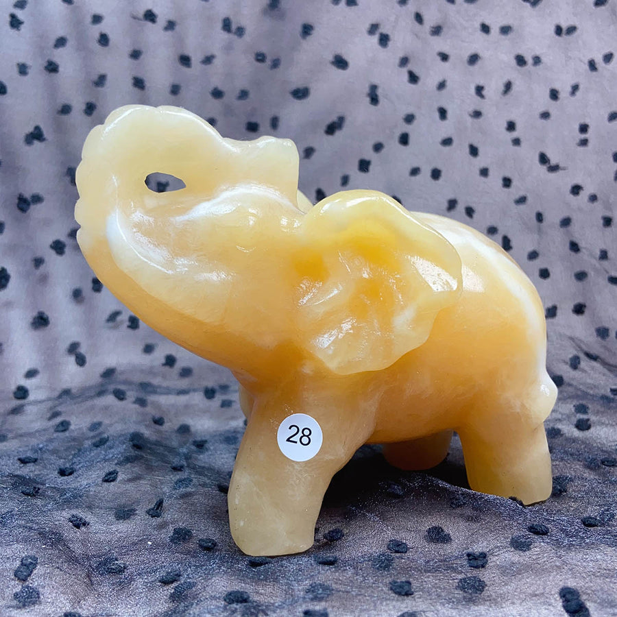 Orange Calcite Crystal  Animal Elephant