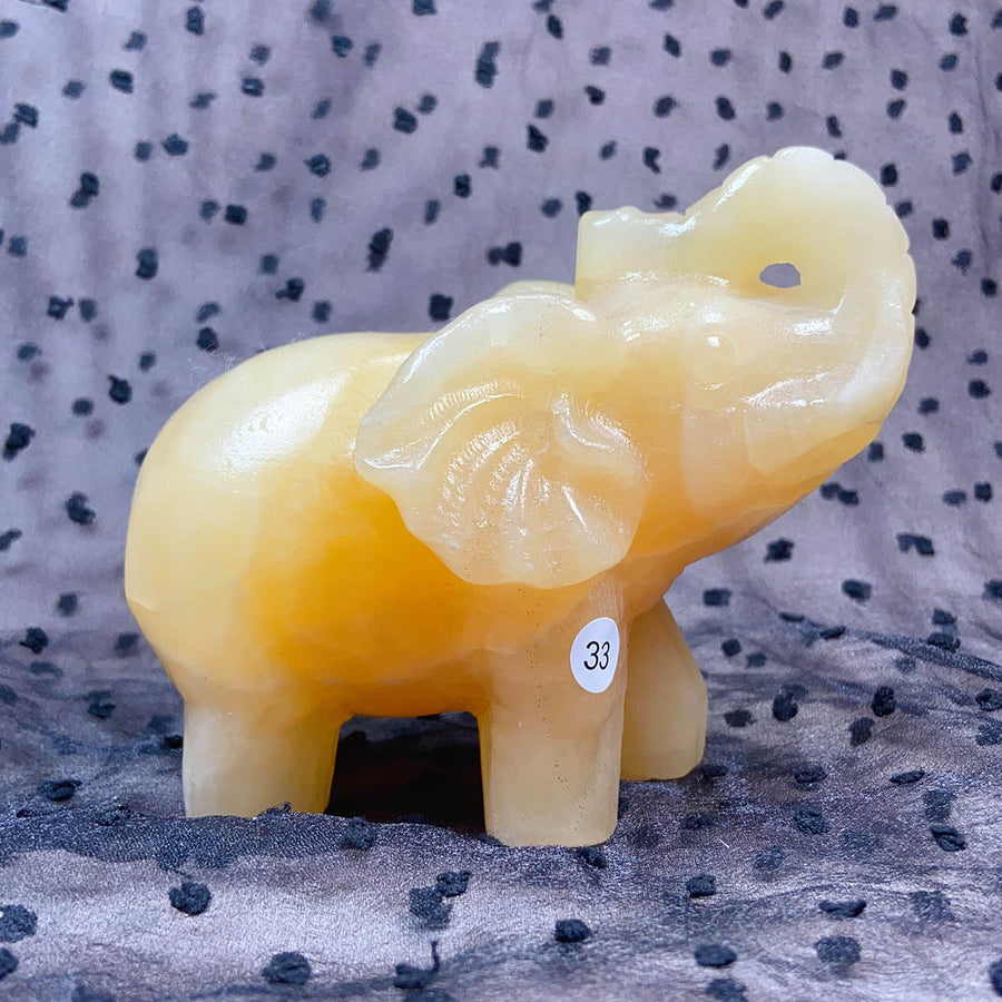 Orange Calcite Crystal  Animal Elephant