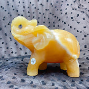 Orange Calcite Crystal  Animal Elephant