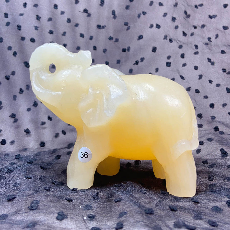 Orange Calcite Crystal  Animal Elephant