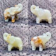 Green Onyx Elephant Hand-Carved Animal Decoration Quartz Statue Healing Stone