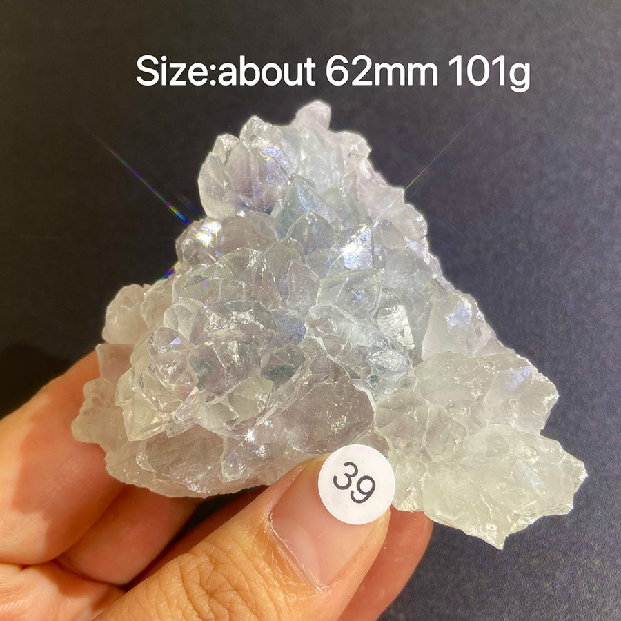 Natural Colored Intention Crystal Raw Stone Slice