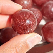 High Quality Pigeon Blood Strawberry Crystal Sphere 24~28mm