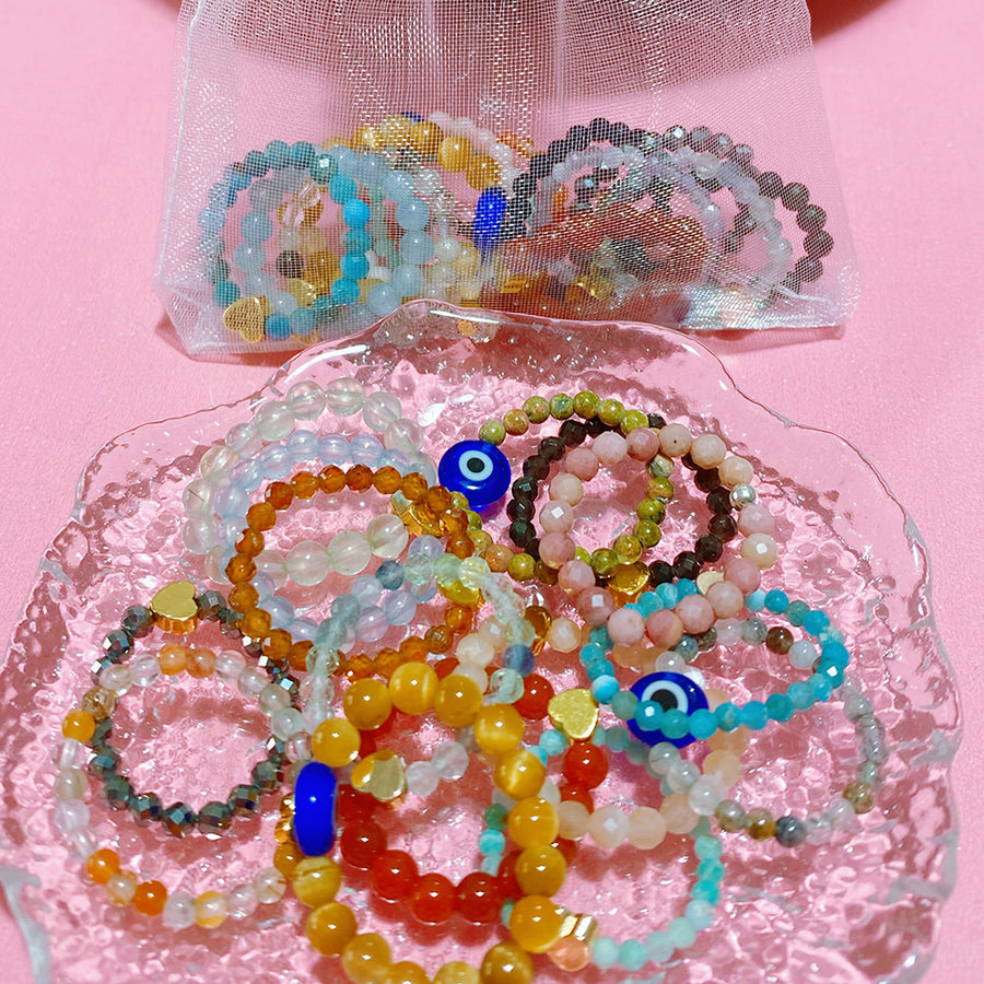 Crystal Beads Rings Confetti [ELASTIC STRING]