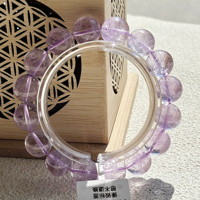 Lavender Amethyst Crystal Bangle Light Purple Quartz Bracelet