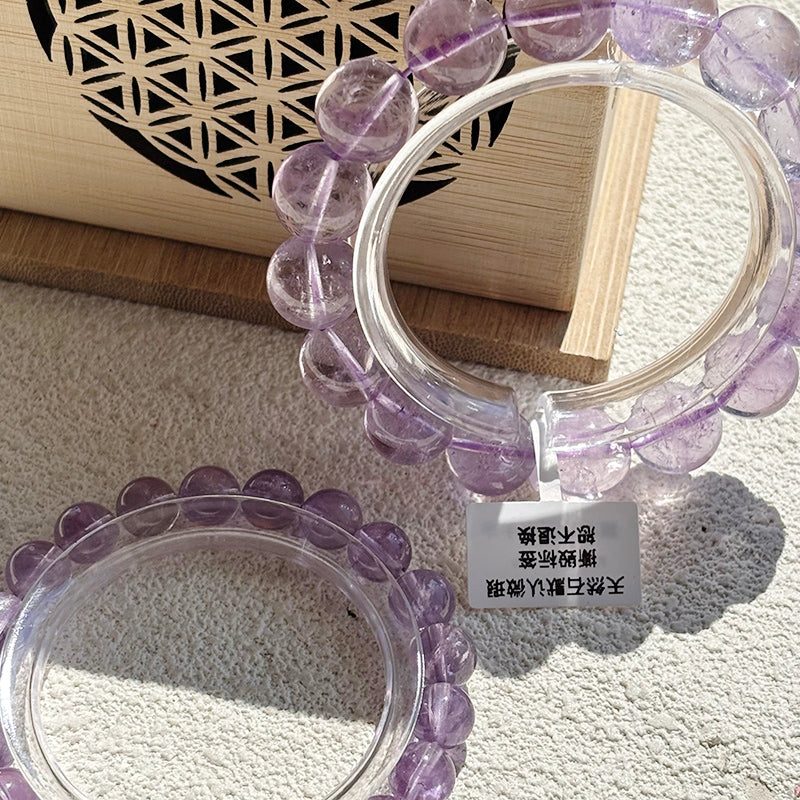 Lavender Amethyst Crystal Bangle Light Purple Quartz Bracelet