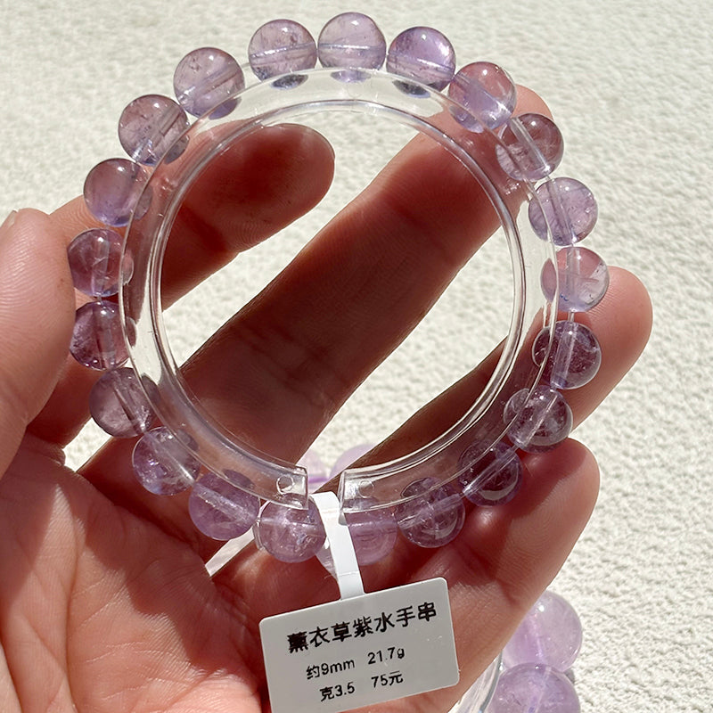 Lavender Amethyst Crystal Bangle Light Purple Quartz Bracelet
