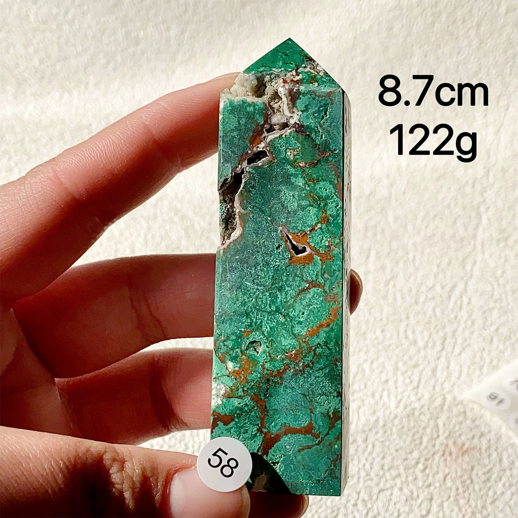 Natural Chrysocolla Crystal Tower