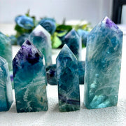 Feather Snowflake Blue Fluorite  Crystals Tower