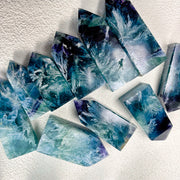 Feather Snowflake Blue Fluorite  Crystals Tower