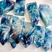 Feather Snowflake Blue Fluorite  Crystals Tower