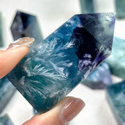 Feather Snowflake Blue Fluorite  Crystals Tower