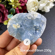 Natural Blue Celestite Geode Specimens - Heart / Drop / Egg Shapes
