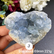 Natural Blue Celestite Geode Specimens - Heart / Drop / Egg Shapes