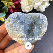 Natural Blue Celestite Geode Specimens - Heart / Drop / Egg Shapes