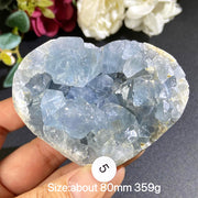 Natural Blue Celestite Geode Specimens - Heart / Drop / Egg Shapes