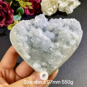 Natural Blue Celestite Geode Specimens - Heart / Drop / Egg Shapes