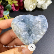 Natural Blue Celestite Geode Specimens - Heart / Drop / Egg Shapes