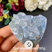 Natural Blue Celestite Geode Specimens - Heart / Drop / Egg Shapes