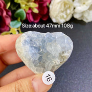 Natural Blue Celestite Geode Specimens - Heart / Drop / Egg Shapes