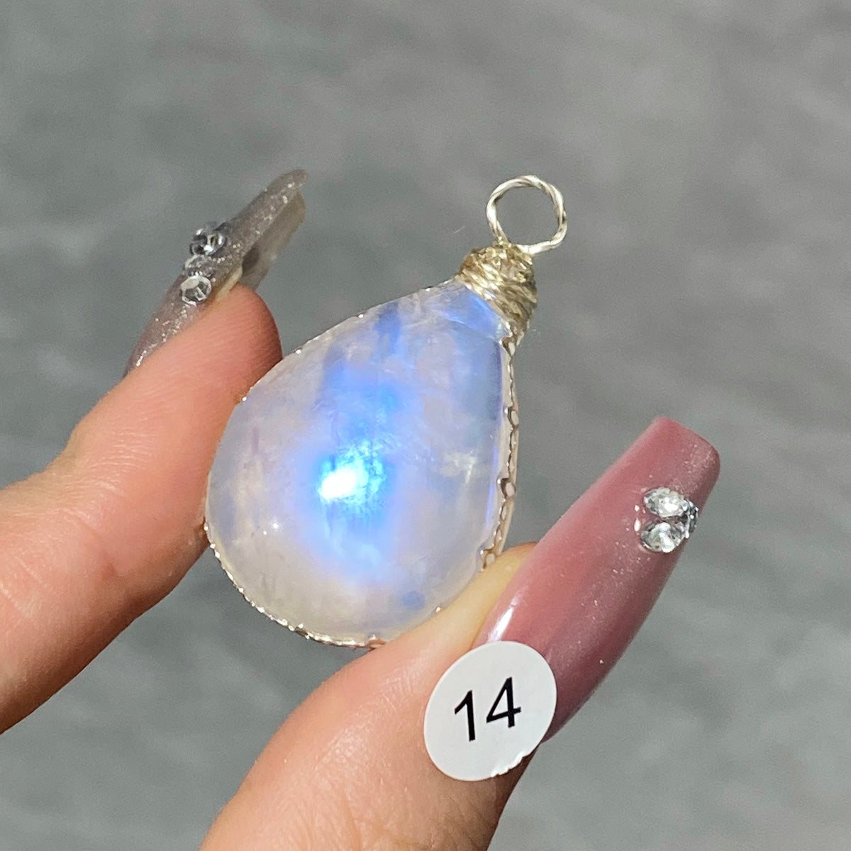 DIY  High Quality Blue Moonstone Crystal Pendant