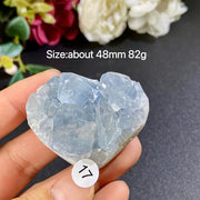 Natural Blue Celestite Geode Specimens - Heart / Drop / Egg Shapes