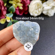 Natural Blue Celestite Geode Specimens - Heart / Drop / Egg Shapes