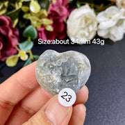 Natural Blue Celestite Geode Specimens - Heart / Drop / Egg Shapes