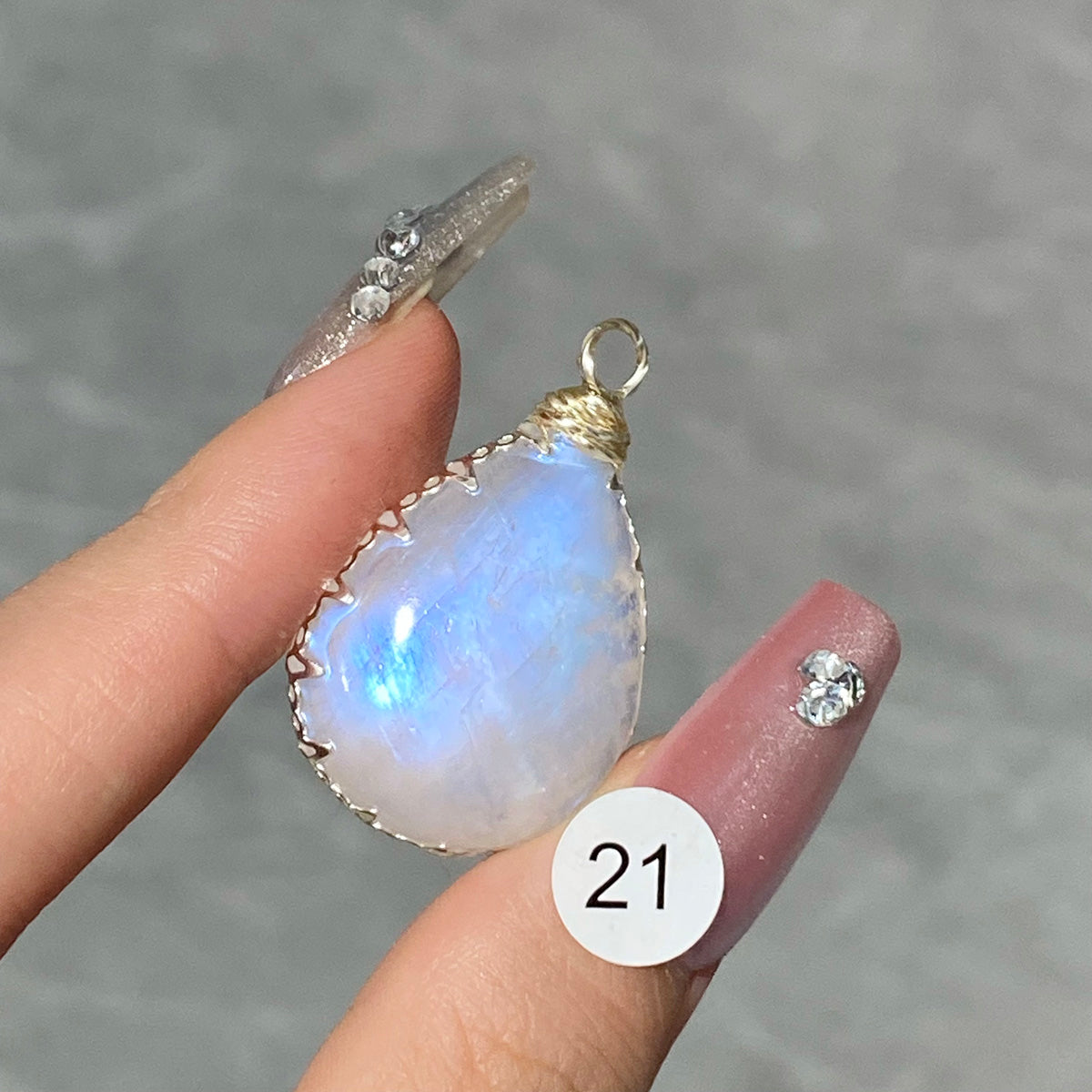 DIY  High Quality Blue Moonstone Crystal Pendant