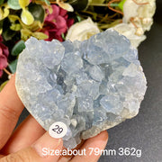 Natural Blue Celestite Geode Specimens - Heart / Drop / Egg Shapes