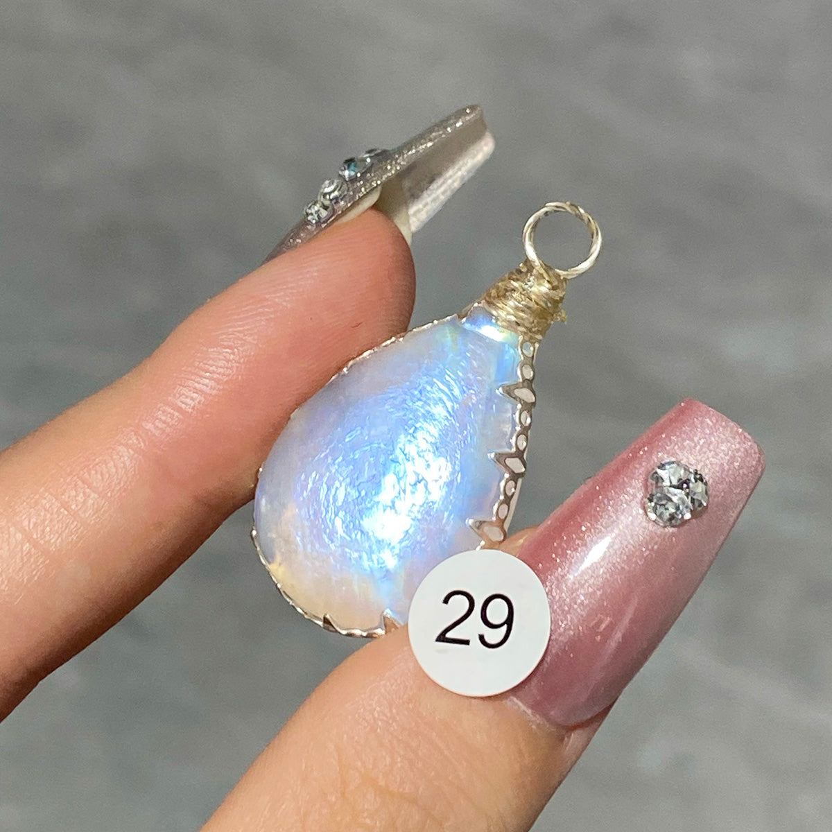 DIY  High Quality Blue Moonstone Crystal Pendant